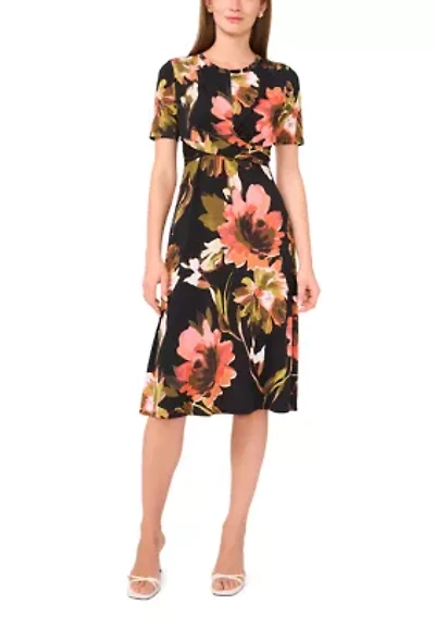 Petite Printed Midi Dress