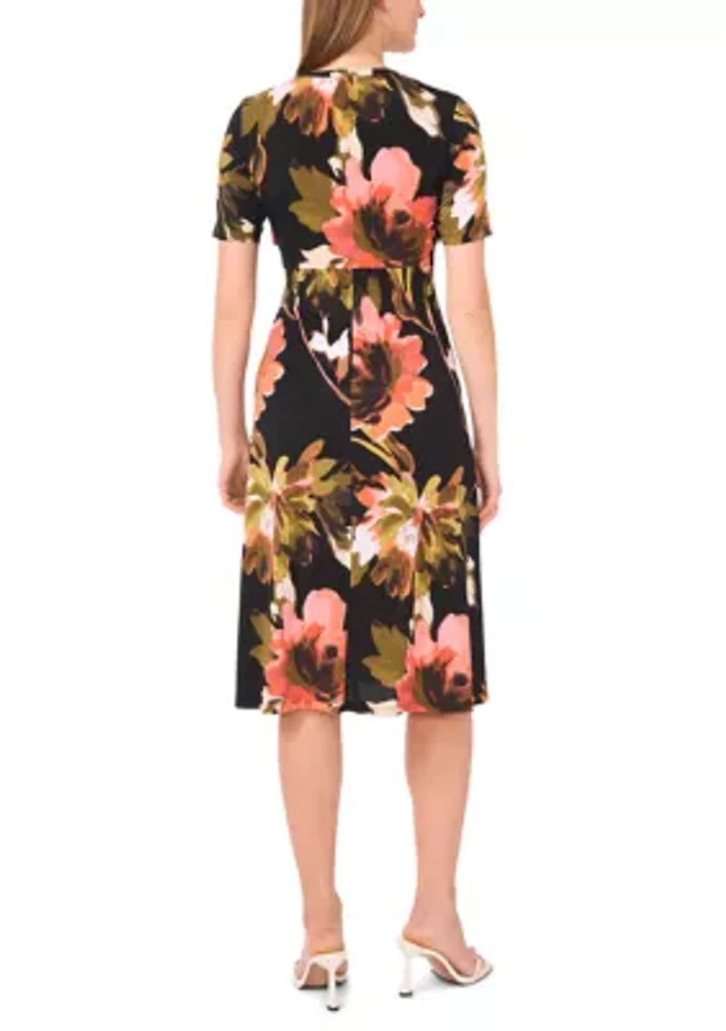 Petite Printed Midi Dress