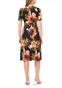 Petite Printed Midi Dress