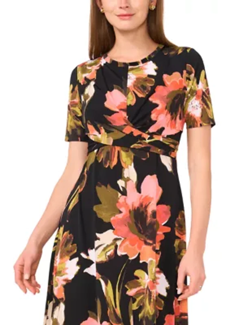 Petite Printed Midi Dress