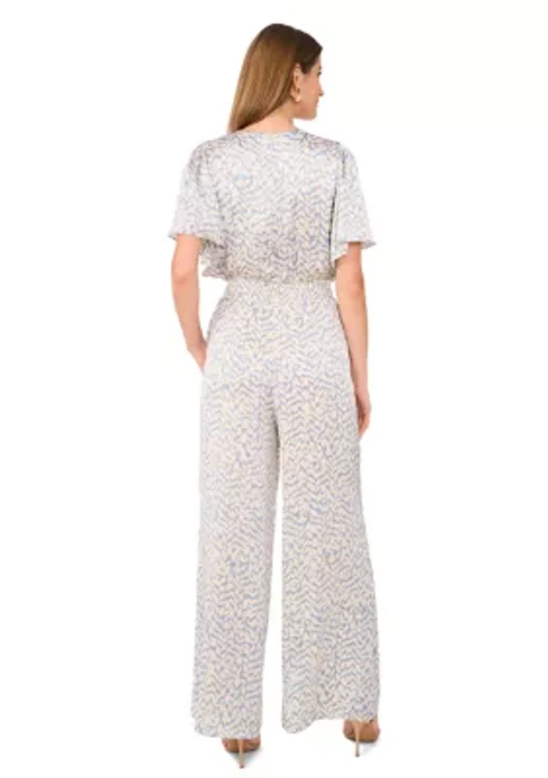 Petite V-Neck Surplice Jumpsuit
