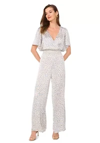 Petite V-Neck Surplice Jumpsuit