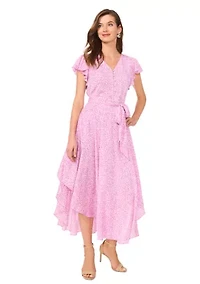 Petite V-Neck Button Down Maxi Dress