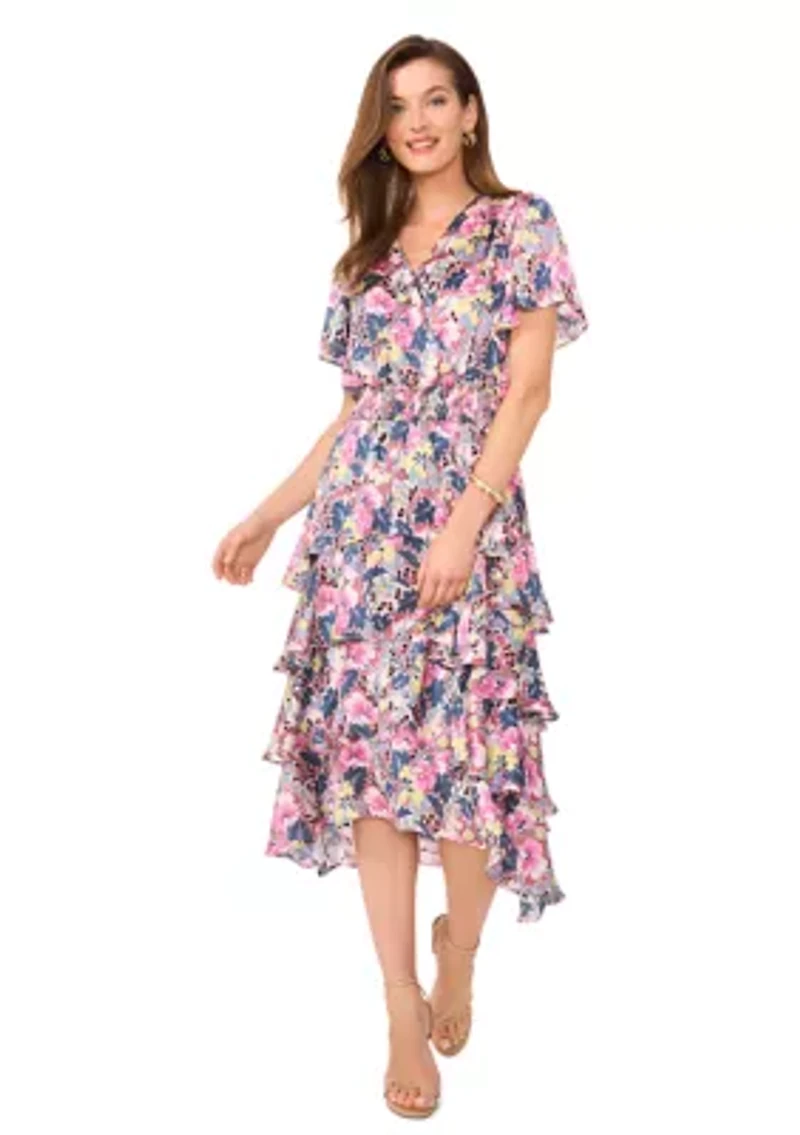 Petite Printed Midi Dress