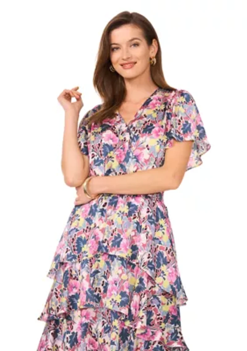 Petite Printed Midi Dress