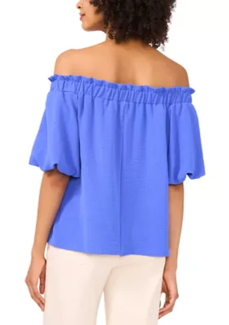 Petite Puff Sleeve Off the Shoulder Neck
