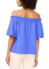 Petite Puff Sleeve Off the Shoulder Neck