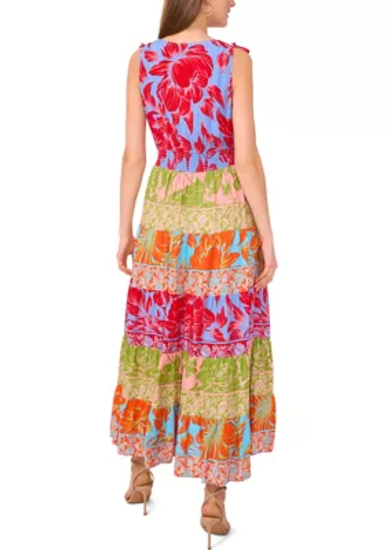 Petite Sleeveless Printed Maxi Dress