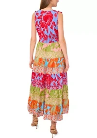 Petite Sleeveless Printed Maxi Dress