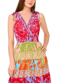 Petite Sleeveless Printed Maxi Dress