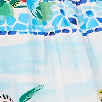 Petite Elbow Sleeve Scenic Mini Dress