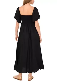 Petite Flutter Sleeve Maxi Dress