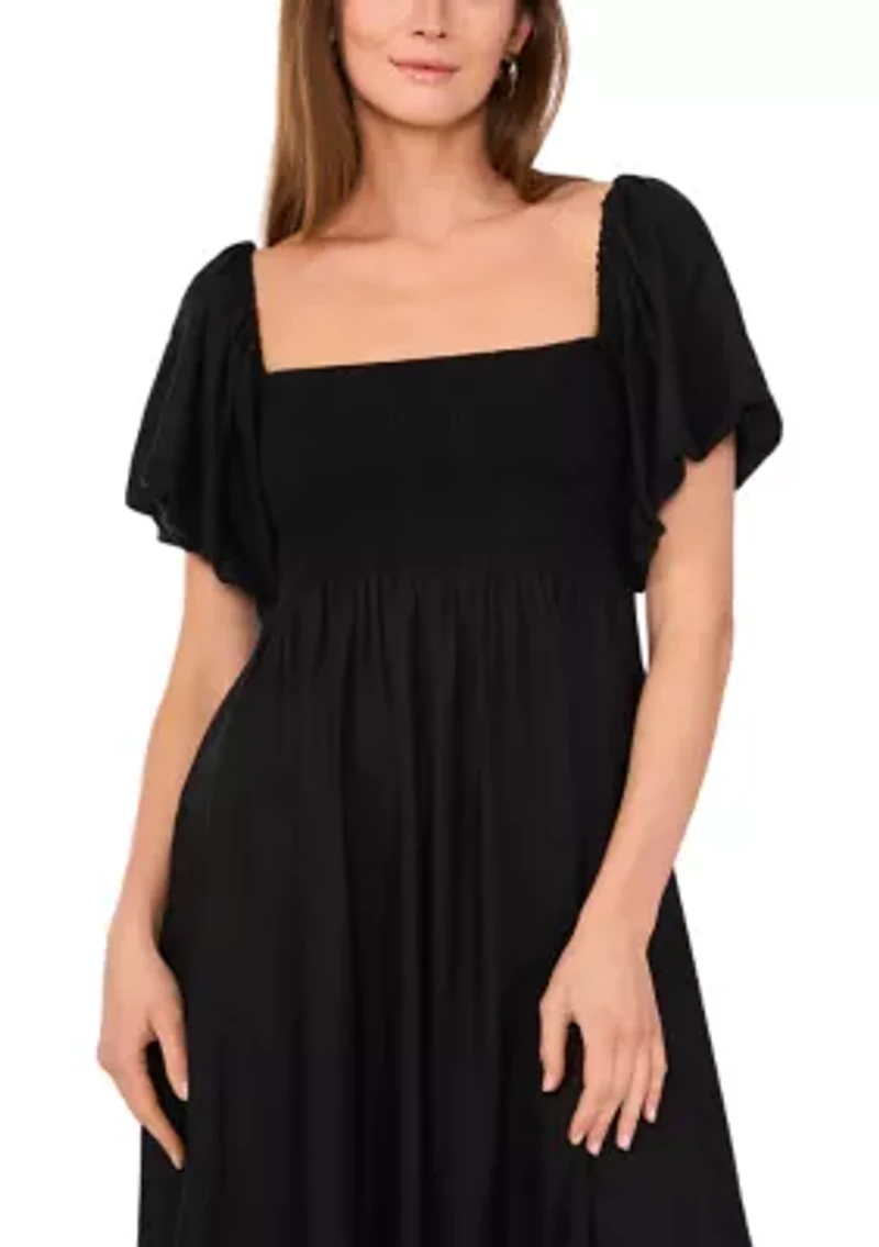 Petite Flutter Sleeve Maxi Dress