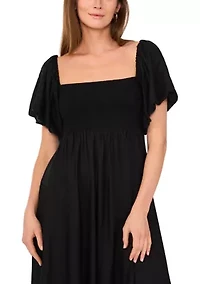 Petite Flutter Sleeve Maxi Dress
