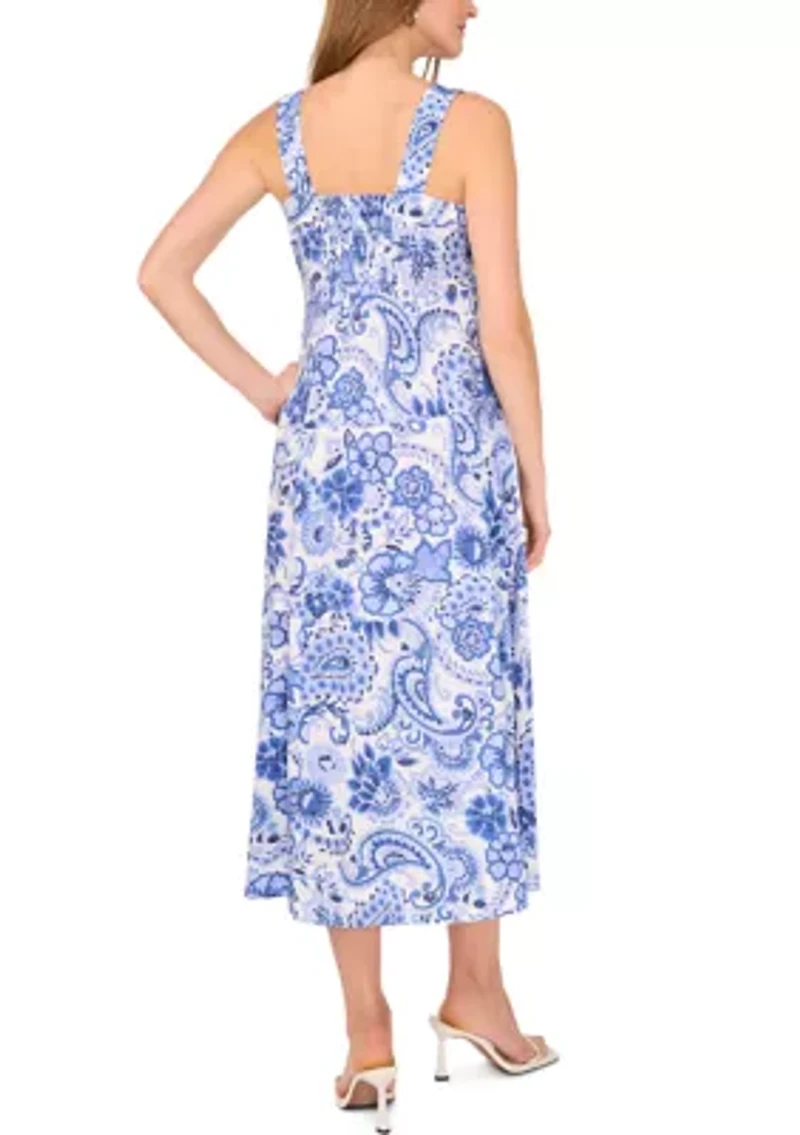 Petite Sleeveless Square Neck Dress