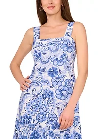 Petite Sleeveless Square Neck Dress