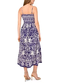 Petite Sleeveless Printed Midi Dress