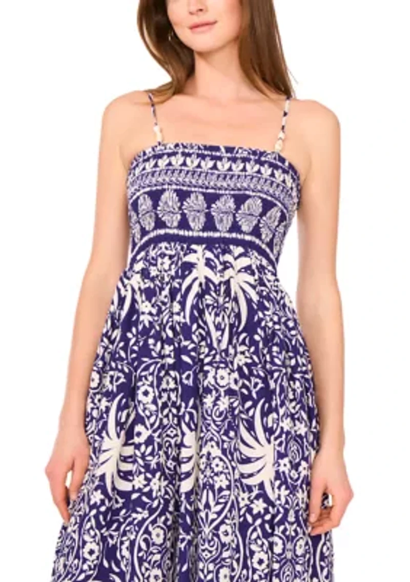 Petite Sleeveless Printed Midi Dress