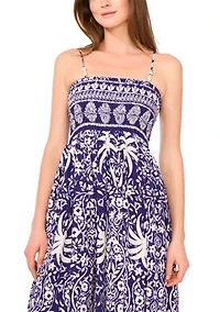 Petite Sleeveless Printed Midi Dress