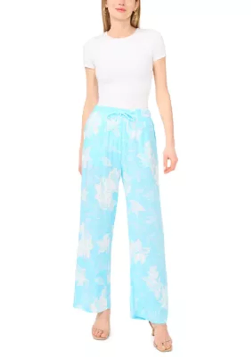 Petite Challis Wide Leg Pants