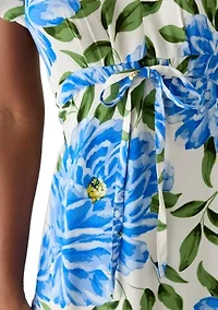 Petite Challis Short Sleeve Midi Dress