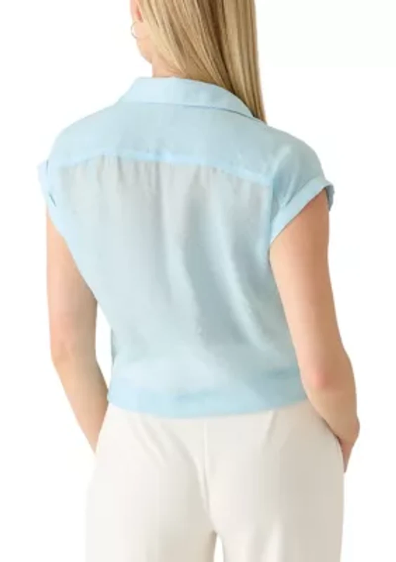 Petite Tie Front Top