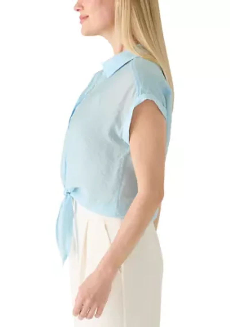 Petite Tie Front Top