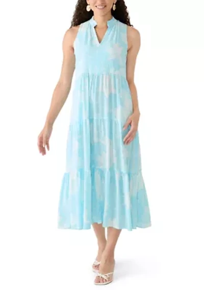 Petite Sol Split Neck Midi Dress