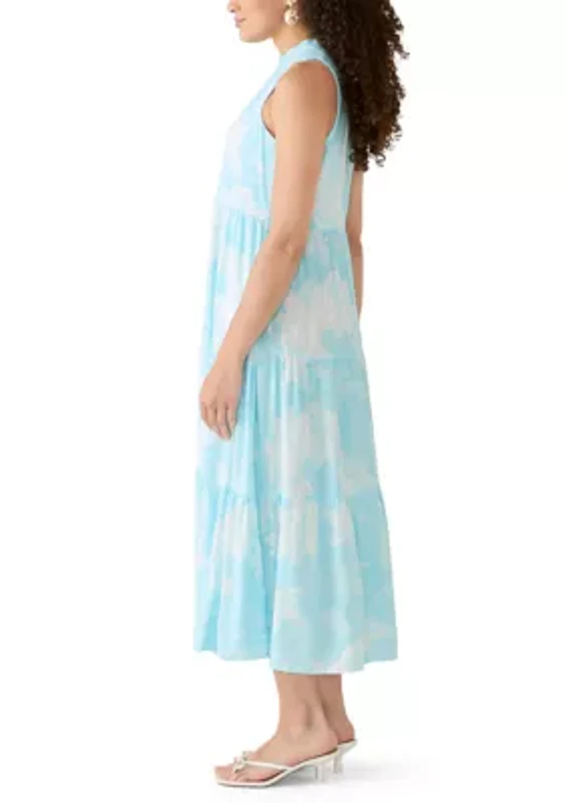 Petite Sol Split Neck Midi Dress