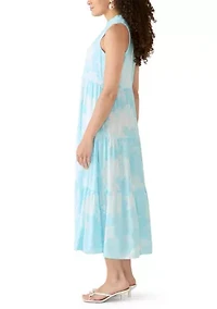 Petite Sol Split Neck Midi Dress