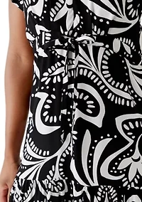 Petite Challis Short Sleeve Midi Dress