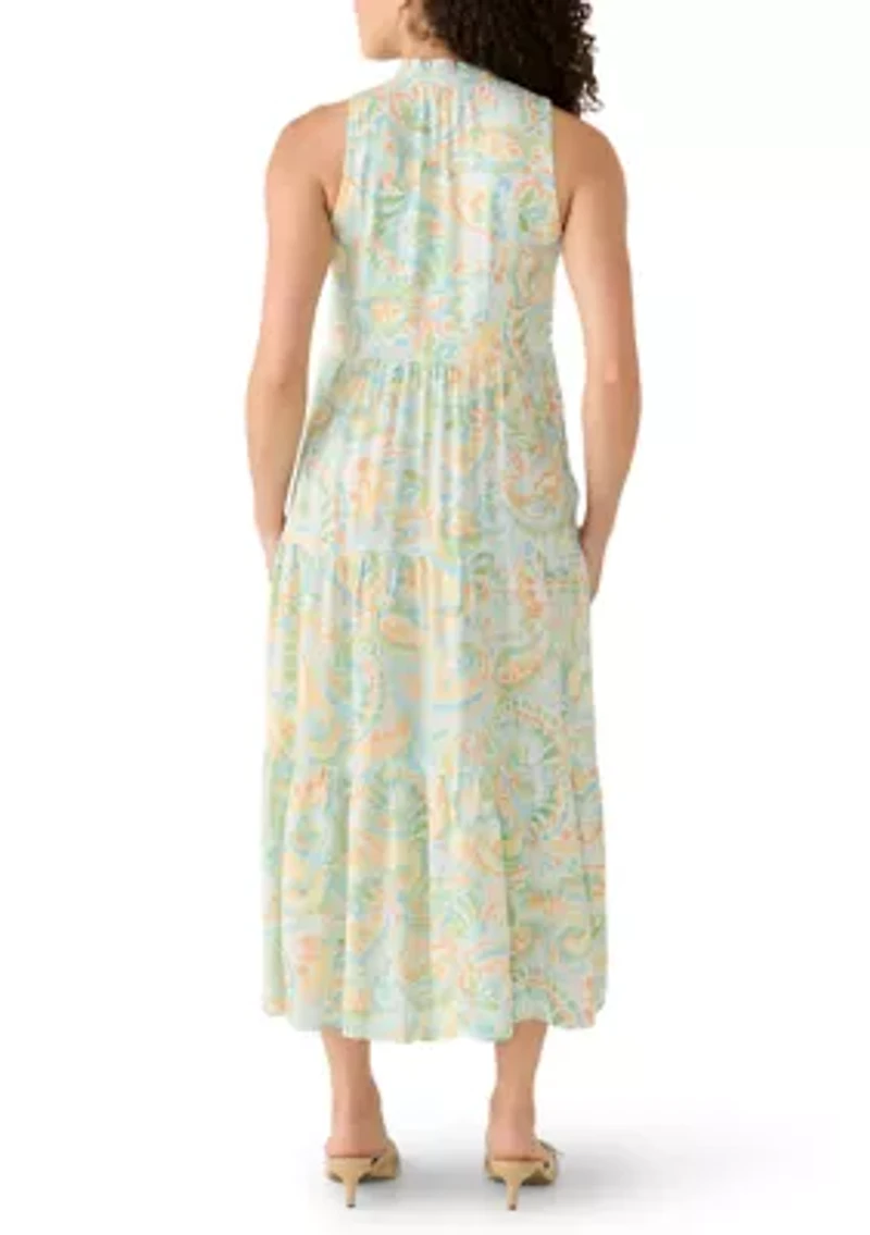 Petite Sol Split Neck Midi Dress