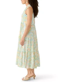 Petite Sol Split Neck Midi Dress