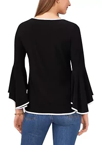 Petite Bell Sleeve Knit Top