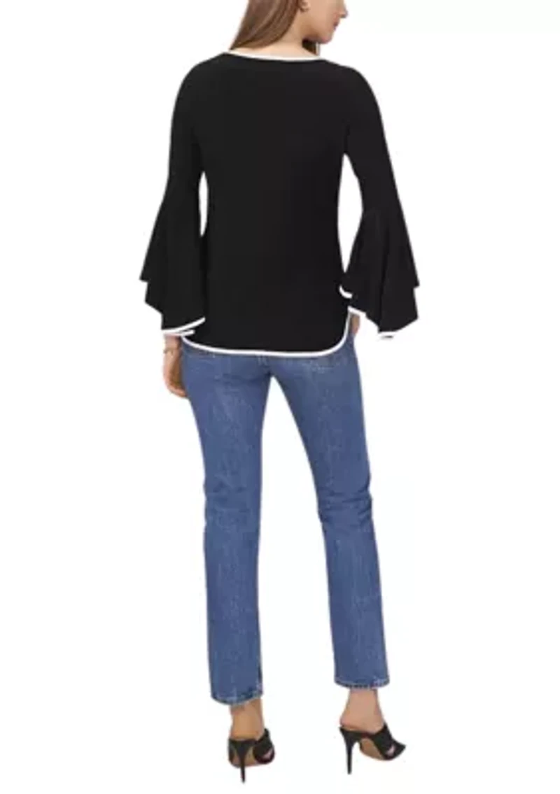 Petite Bell Sleeve Knit Top
