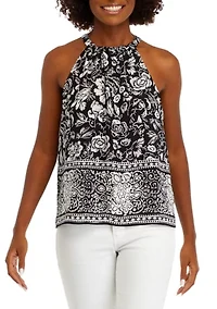 Petite Halter Top with Ruching