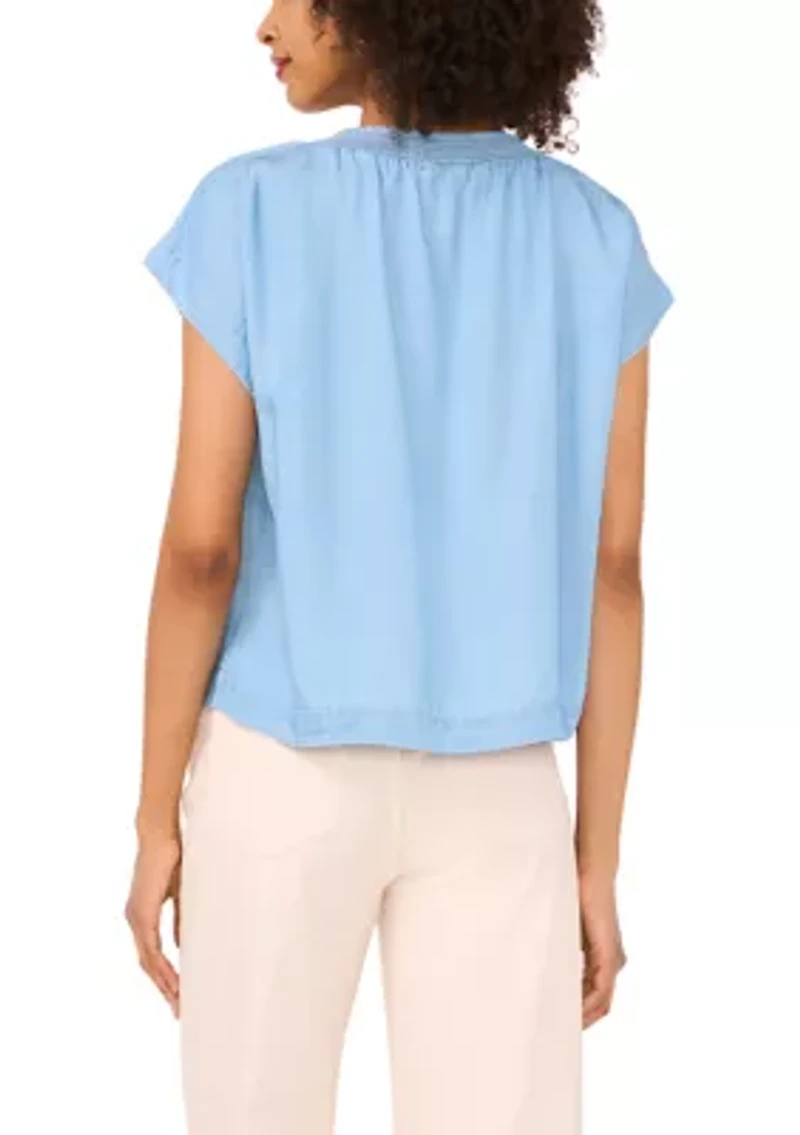 Petite Peasant Blouse with Shirring