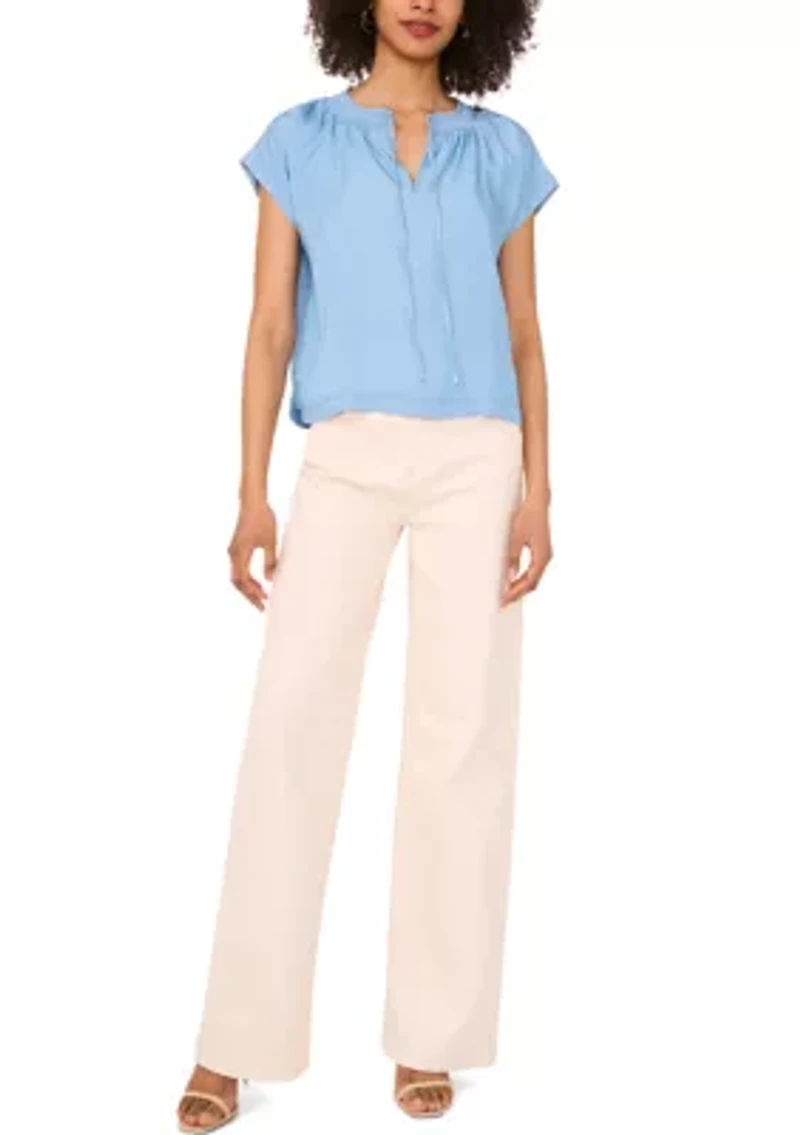 Petite Peasant Blouse with Shirring