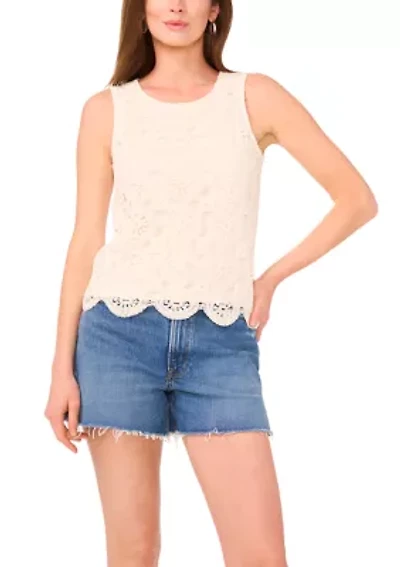 Petite Crochet Front Tank Top