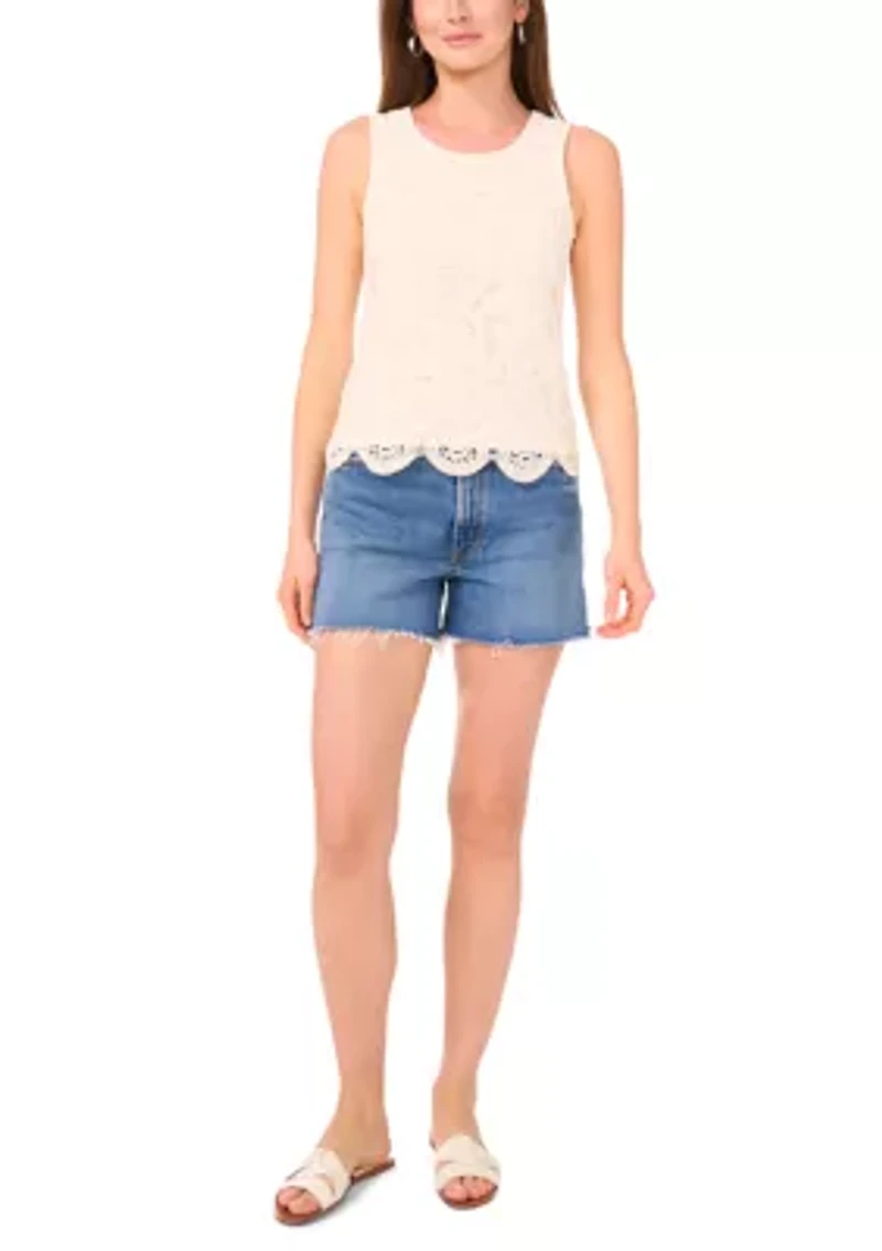 Petite Crochet Front Tank Top
