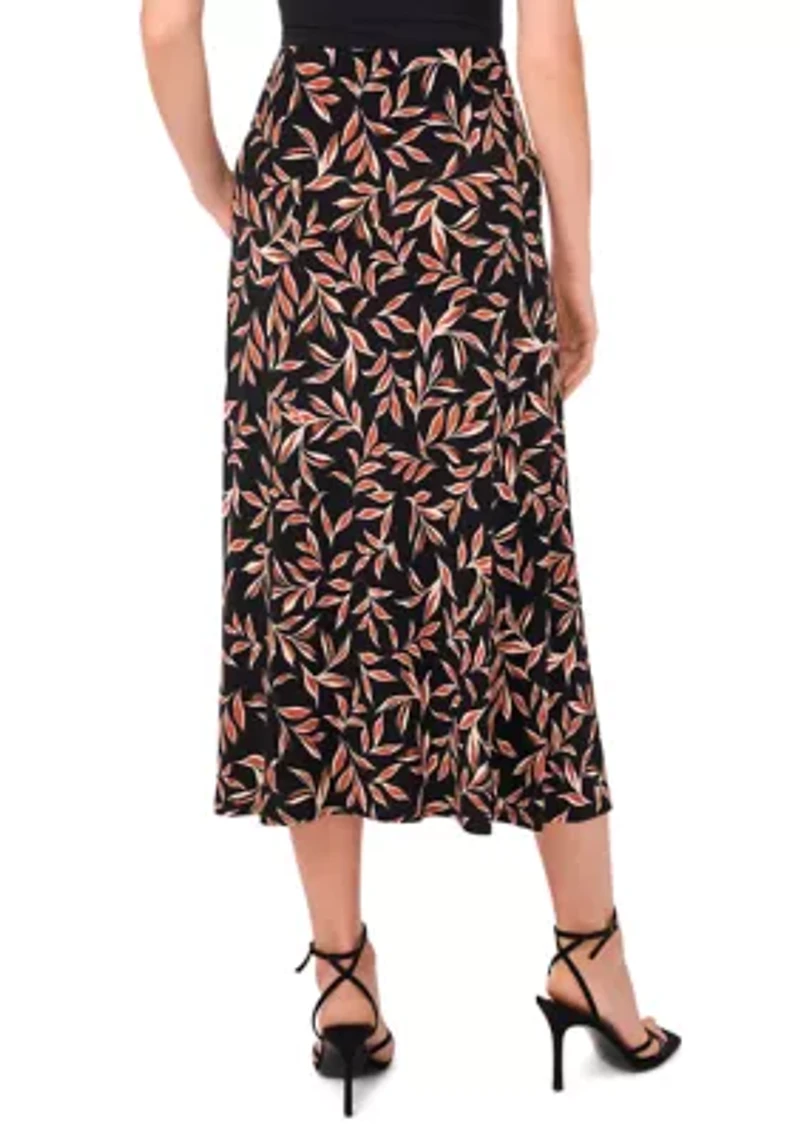 Petite Printed Midi Skirt
