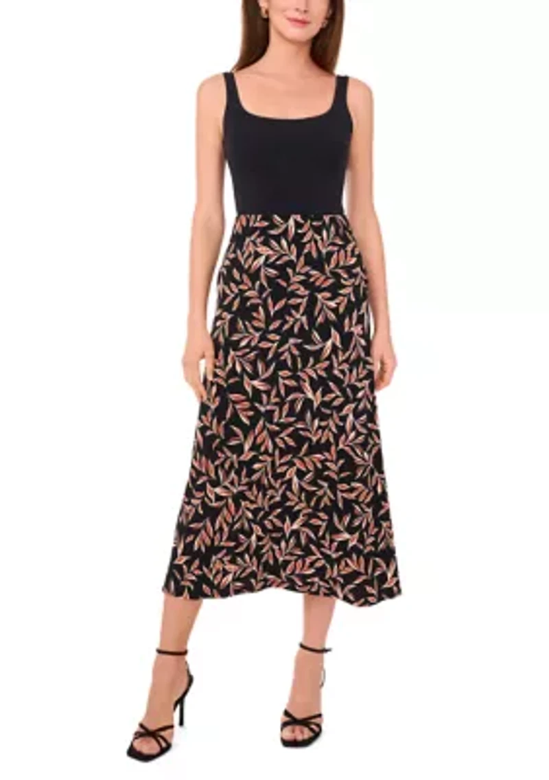 Petite Printed Midi Skirt