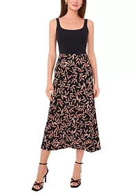 Petite Printed Midi Skirt