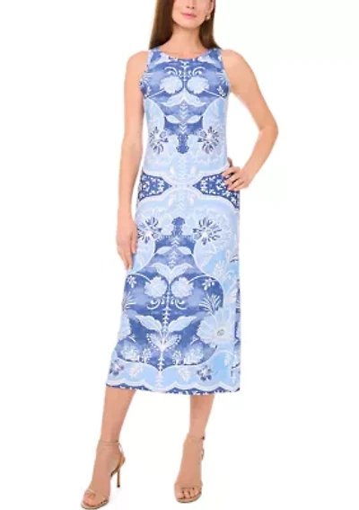 Petite Sleeveless Printed Midi Dress