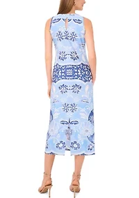 Petite Sleeveless Printed Midi Dress