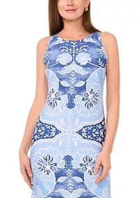Petite Sleeveless Printed Midi Dress