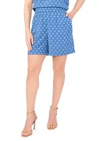 Petite Clip Dot Pull On Shorts
