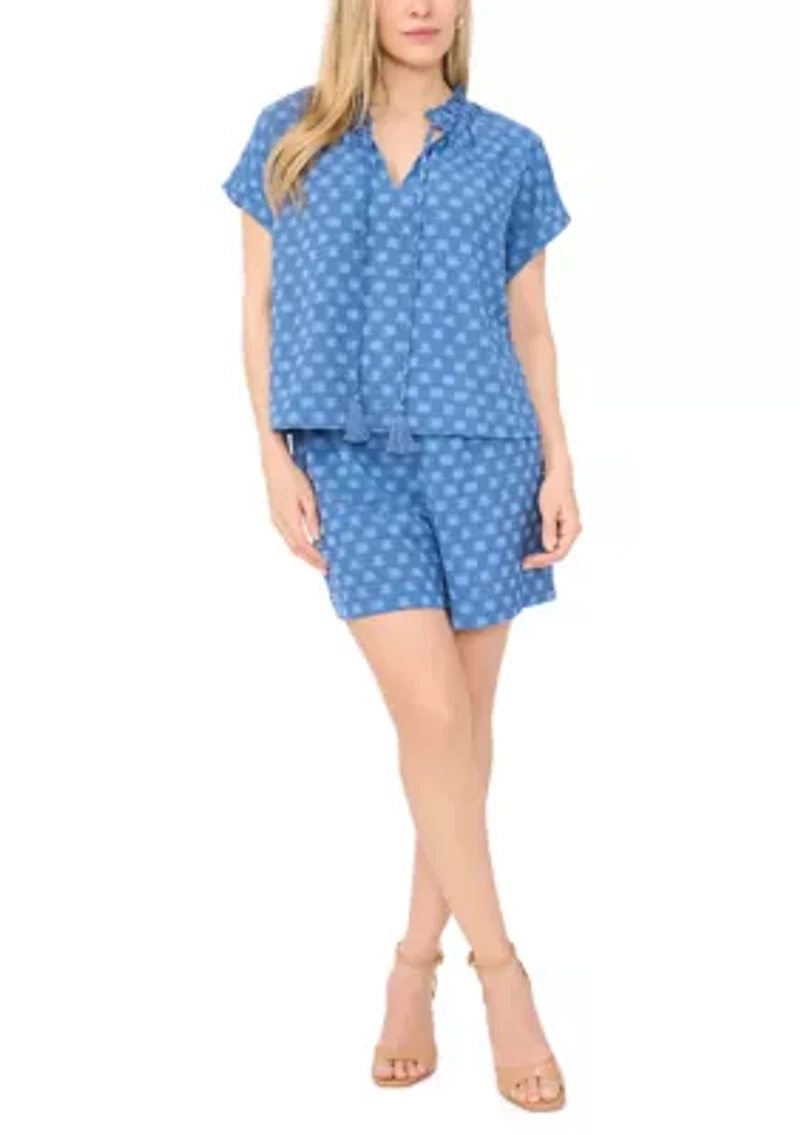 Petite Clip Dot Pull On Shorts