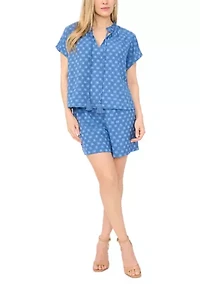 Petite Clip Dot Pull On Shorts