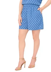 Petite Clip Dot Pull On Shorts